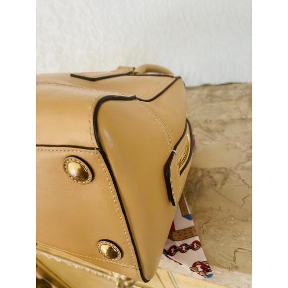 Coach Hampton sand leather stitched satchel shoulder bag Carryall 11540 - Picture 6 of 10